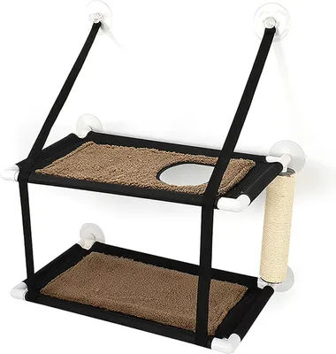 Produktbild von Katzenfenster-Hängemattenbett, doppelstöckig, Saugnäpfe, Sitzregale, Sonnenbad für bis zu 20 kg