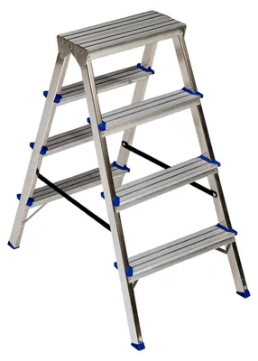 Produktbild von Haushaltsleiter Doppelleiter 2x4 Stufen Aluminium 150 kg Belastung