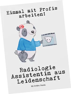 Produktbild von Mr. & Mrs. Panda Postkarte Radiologie Assistentin Leidenschaft - Weiß - Geschenk, Grußkarte, Postkarten, Ansichtskarten, Fotokarte, bildkarte