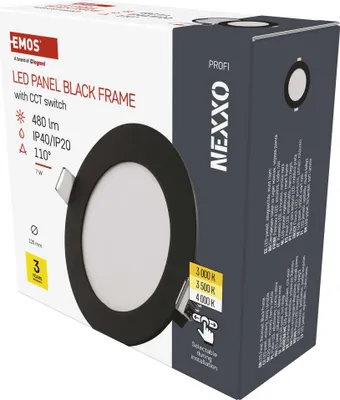 LED podhledové svítidlo NEXXO černé, 12 cm, 7 W, teplá/neutrální bílá