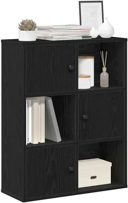 Zdjęcie produktu dla Maison Exclusive – regał na książki w kolorze czarnego dębu 60 x 24 x 76,5 cm Materiał drewnopochodny