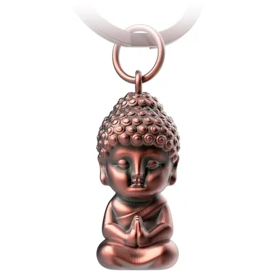 Produktbild von FABACH Buddha Schlüsselanhänger Karma - Buddha Anhänger aus Metall - Mini-Buddha Glücksbringer Auto - Buddhismus Schlüsselanhänger Chakra Yoga Geschenk Figur