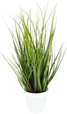 Productafbeelding van Ibenzoa® Kunstgrasplant in een decoratieve pot – realistische kunstplant van kunststof, gemakkelijk in onderhoud, 43 x 20 x 20 cm, ideaal voor woonkamer en kantoor