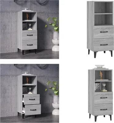 Produktbild von vidaXL Sideboard Grau Sonoma 34,5x34x90 cm Holzwerkstoff - Sideboard - Sideboards - Schrank - Lagerschrank