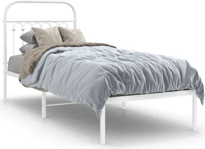 Image de Maison Exclusive - Lit métallique sans matelas avec tête de lit Blanc 75x190 cm