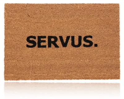 Image de Tapis d'entrée Relaxdays en fibre de coco, 60 x 40 cm, inscription « Servus », tapis antidérapant, pour l'intérieur et l'extérieur, naturel/noir, Image générée par une IA