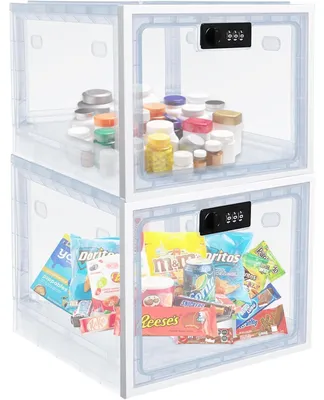 Productafbeelding van Opbergbox met slot, cijferslot, voor medicijnen, 2 stuks, wit