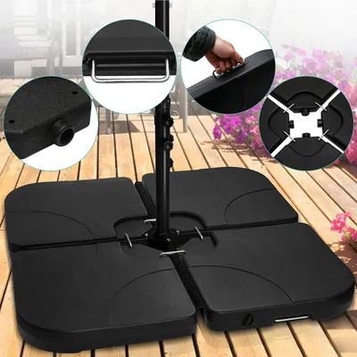 Image de Yakimz 4x pied de parasol balcon support pied de parasol remplissable poids du parasol jusqu'à 80kg