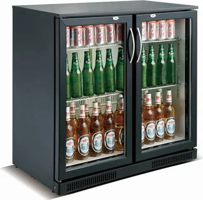 Produktbild von Combisteel Barkühlschrank mit 2 Türen - 198 Liter, schwarz, Umluft