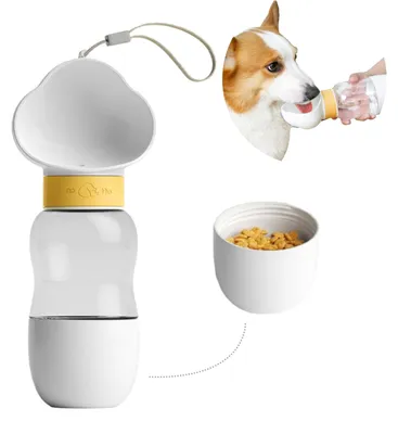 Productafbeelding van Honden Drinkfles met Voerbak, 2-in-1 Reistool