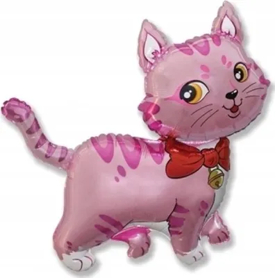 Zdjęcie produktu dla Różowy balon foliowy Kitty na patyku 35cm fx