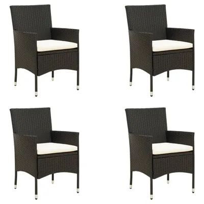 Zdjęcie produktu dla VidaXL 316688, Taras, Obite siedzisko, Poliester, Technorattan, Stal, Kremowy, Biały, 610 mm, 600 mm