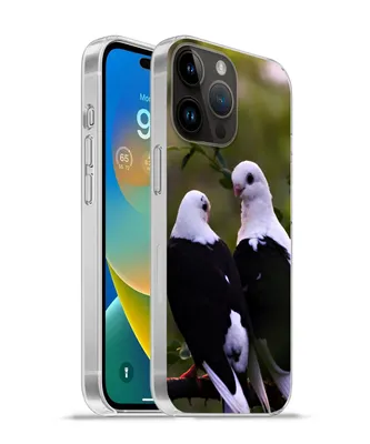 Produktbild von MuchoWow® Handyhülle Schutzhülle Hülle für Apple iPhone 14 Pro - Softcase Vögel - Zweig - Blätter Silikon Softcase Handy Hülle - Umschlag