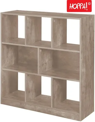 Productafbeelding van Hoppa! | Boekenrek met 8 vakken | Bruin - Hout