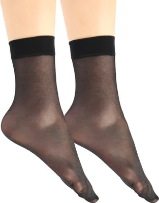 Produktbild von Giulia Damen Socken Sockchen Feinsöckchen mit Komfortbund Easy 15 Den (2er Paar) Schwarz One Size