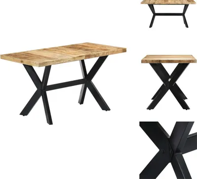 Produktbild von vidaXL Esstisch 140 x 70 x 75 cm Massives Raues Mangoholz -  Esstische