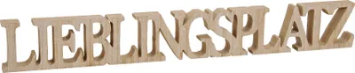 Produktbild von Buchstaben Lieblingsplatz 60x8x2,5cm Holz Natur Braun Schriftzug