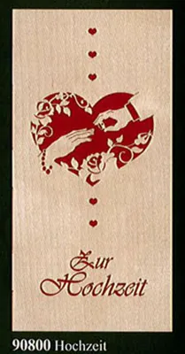 Produktbild von Glückwunschkarte "Hochzeit" Klappkarte Furnier 21 x 10 cm