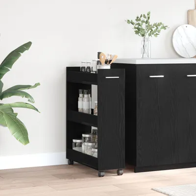 Produktbild von Rollschrank Schwarz Eiche 60x22x79 cm Holzwerkstoff, Aktenschränke DesignMöbel Neu