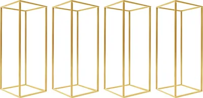 Zdjęcie produktu dla Stojak na kwiaty, solidna metalowa konstrukcja, elegancki nowoczesny design, złoty kolor