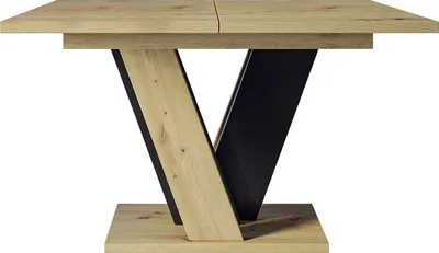 Produktbild von MIRJAN24 Esstisch Viney, Ausziehbarer Tisch, Einlegeplatte befindet sich unter der Tischplatte, 120-160x90x75 cm (Farbe: Artisan / Schwarz)