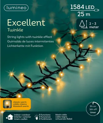 Produktbild von Lumineo Lichterkette EXCELLENT TWINKLE 1584 LED 25 m klassisch warm