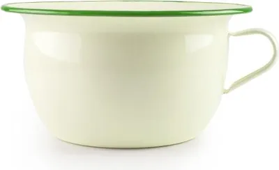 Zdjęcie produktu dla Nocnik emaliowany z zielonym brzegiem 24cm 3,5l