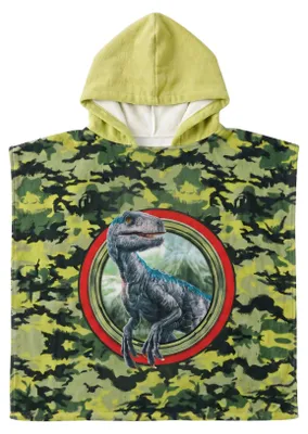 Imagen del producto de Poncho de algodón con temática de Jurassic World, 60x120 cm