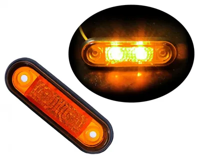 Obrázok produktu pre ORANŽOVÉ LED bočné osvetlenie pre malé autobusy, nákladné vozidlá, prívesy, autobusy – 75 mm x 22 mm – 24 V