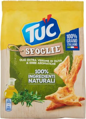 Produktbild von 6x Tuc Sfoglie Cracker mit extra nativem Olivenöl und aromatischen Kräutern - 170 g + Italian Gourmet polpa 400g