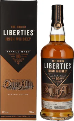 Image de The Dublin LIBERTIES Copper Alley 10 Years Old Oloroso Sherry Cask Finish 46% Vol. 0,7l en boîte cadeau