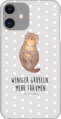 Produktbild von Mr. & Mrs. Panda Iphone 11 Handyhülle Otter Muschel - Grau Pastell - Geschenk, Motivation, Handy Schutzhülle, Positiv, Träumen, Smartphone Hülle, Seeotter, Optimistisch