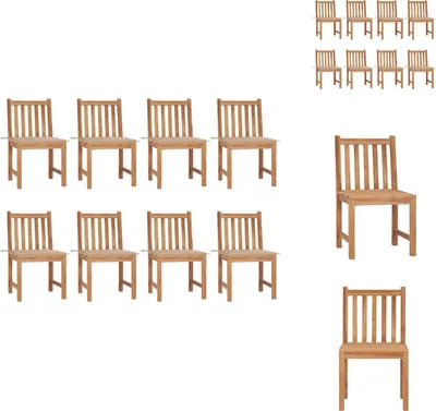 Produktbild von vidaXL Gartenstühle 8 Stk. mit Kissen Massivholz Teak -  Gartenstühle