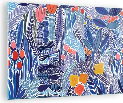 Produktbild von Bilder auf glas - Blumen Blätter Illustration Tropen - 70x50cm - Glasbilder - Wandbilder - Kunstdruck - zum Aufhängen bereit - Wanddekoration aus Glas - Glas Bilder - Wandbild auf Glas - GAA70x50-2944