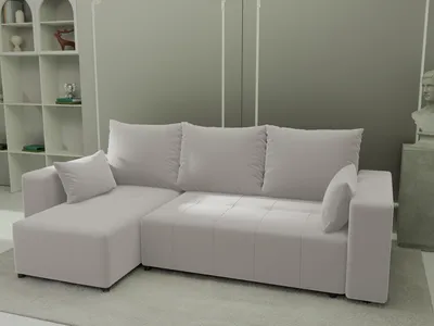 Produktbild von 4ALL HOME Ecksofa mit Schlaffunktion Tico 246x145 cm - Couch - Sofa mit Bettkasten - Eckcouch - L-Form - Schlaffsofa - Schlafsofa mit Bettkasten - Universal Royal Velvet 1 Weißer Papirus