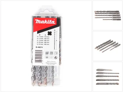 Produktbild von Makita HM Bohrer-Set V-PLUSNr. 3 Ø 5 x 110 mm und Ø 6/8/10/12 x 160 mm, SDS-plus