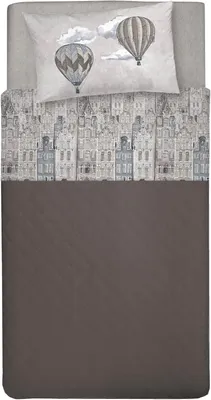 Productafbeelding van DELICATI Beddengoedset voor eenpersoonsbed, 100% katoen, beddengoedset voor eenpersoonsbed, 90 x 200 cm, inclusief hoeslaken