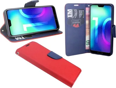 Produktbild von Honor 10 Handyhülle Tasche Flip Case Smartphone Schutzhülle Rot-Blau