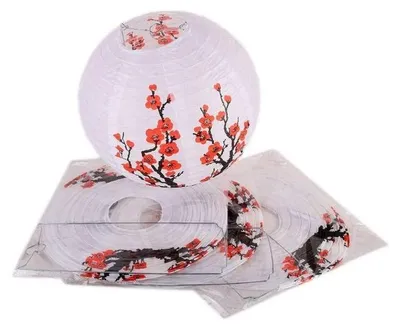 4er-Set Kugellaternen Pflaumenblüte Ø 30 cm Papier mehrfarbig