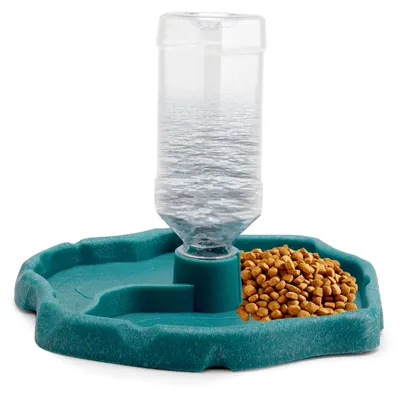Produktbild von Futternapf für Reptilien und Schildkröten, 2-in-1 Futter- und Wasserschale aus Kunststoff