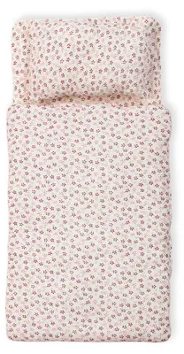 Produktbild von Pinolino Puppenbettzeug für Puppenwagen und Puppenbetten 'Blümchen', rosa, 3-tlg. Dessin 'Blümchen', rosa
