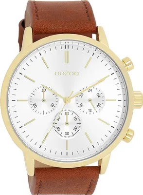 Image de Montre Oozoo marron cuir Timepieces hommes Montre à quartz analogique UOC11201