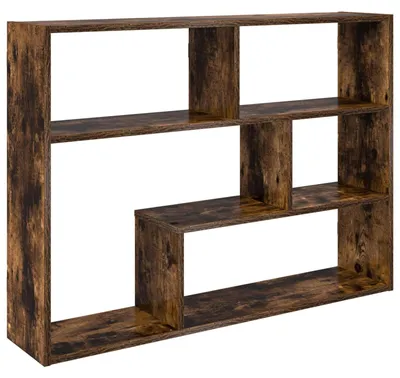 Image de Étagère murale vidaXL avec support mural, marron, 95 x 20 x 69,5 cm, aggloméré