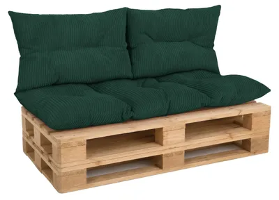Produktbild von Amilian Palettenkissen Set 3-tlg. 120x60 cm + 2x 40x60 cm Cord-Optik - Schattenwald