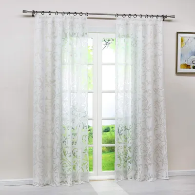 Immagine prodotto di Tenda leggera, 140x225 cm, 100% poliestere, bianca, per soggiorno