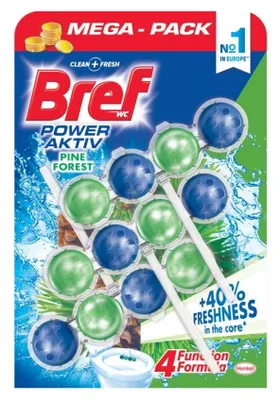 Obrázek produktu pro Wc čistič Bref 4 Formula Pine závěs 3x50g kuličky