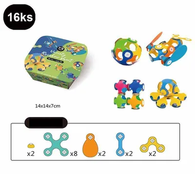 Obrázok produktu pre Magnetická stavebnica Flexy - 16ks