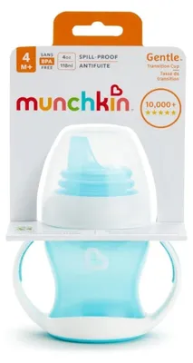Produktbild von Munchkin MUNCHKIN mokomoji gertuvė su rankenomis ir minkštu snapeliu, Gentle Transition, mėlynos spalvos, 4mėn+, 118 ml, 012549WWW