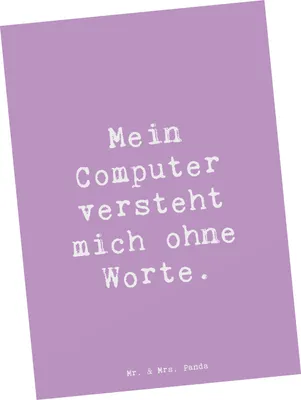 Produktbild von Mr. & Mrs. Panda Postkarte Spruch Verständnisvoller Softwareentwickler - Lavendeltraum - Geschenk, Beruf, Berufsprodukte, Softwareentwicklung, Beziehung, Programmierer