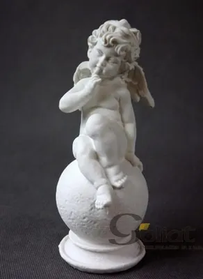 Produktbild von Engel sitzt auf einer weißen Kugel, 18 x 7 cm
